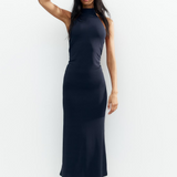 Serafina – Rochie Midi damă Elegantă Albastru Marin