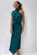 Emanuela – Rochie Lungă Elegantă cu Croială Clasică