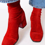 Victoria – Botine Cu Toc Pătrat
