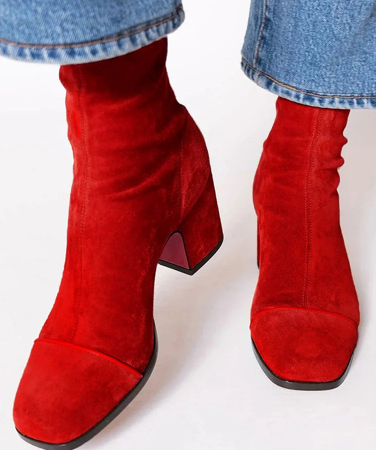 Victoria – Botine Cu Toc Pătrat