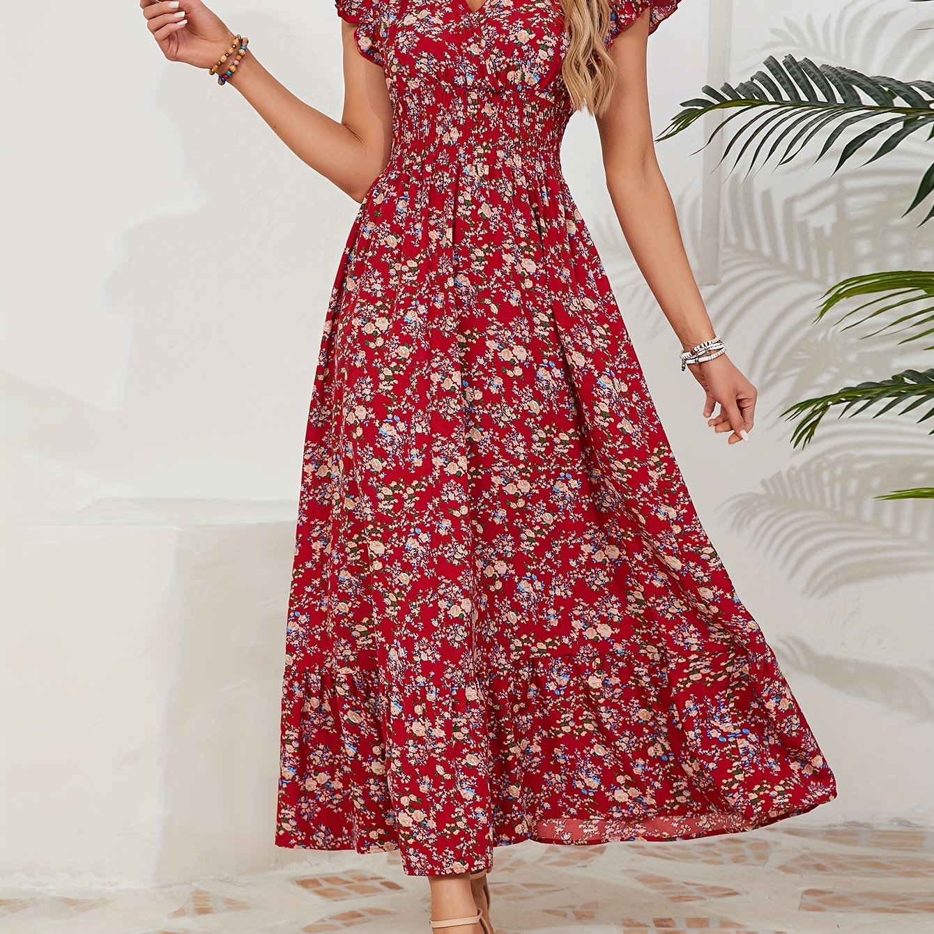 Mihaela – Rochie Florală cu Fante
