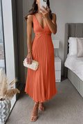 Dorina – Rochie Midi Plisată cu Linie Clasică