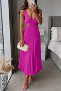 Dorina – Rochie Midi Plisată cu Linie Clasică