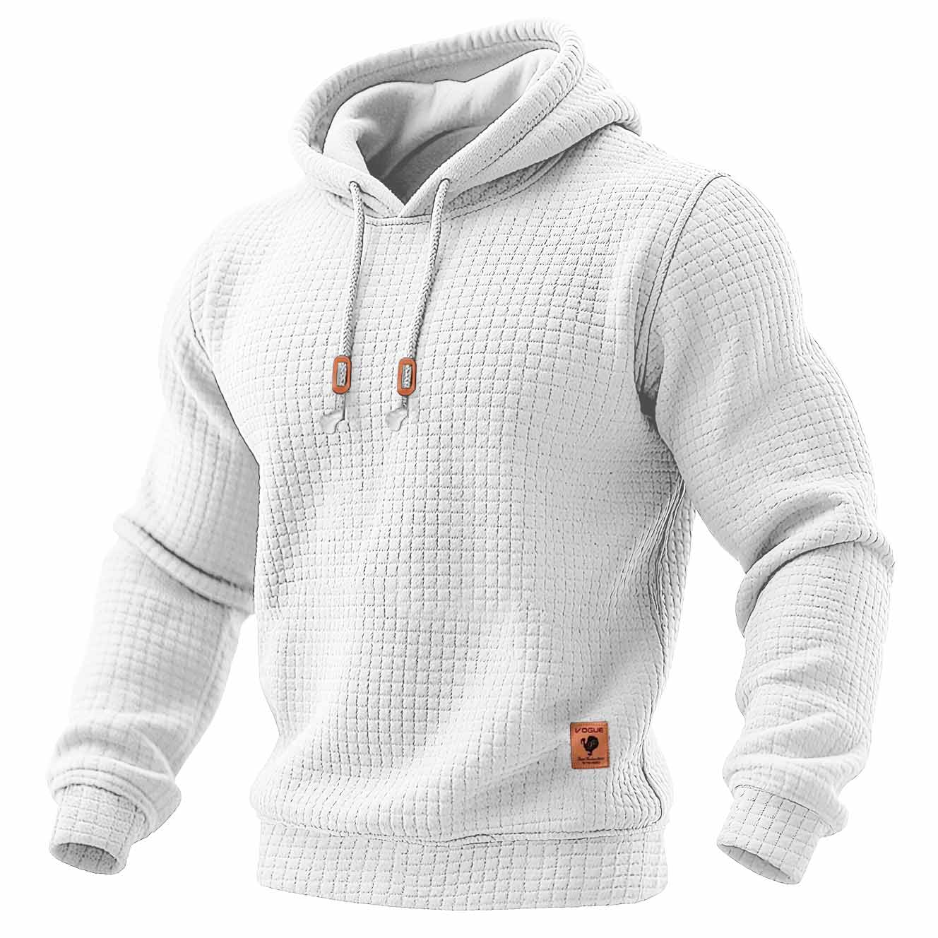 Daniel - Tricou sportiv pentru bărbați, cu mâneci lungi, din material texturat, cu glugă