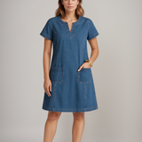 Raquel | Rochie tunică din denim cu buzunare