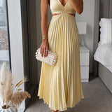 Dorina – Rochie Midi Plisată cu Linie Clasică