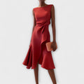 Delia – Rochie Midi Drapată Asimetric