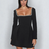 Iulia – Rochie Mini cu Perle Aplicate și Strălucire