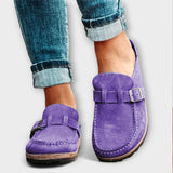 Mocasini anatomici pentru femei cu cataramă decorativă