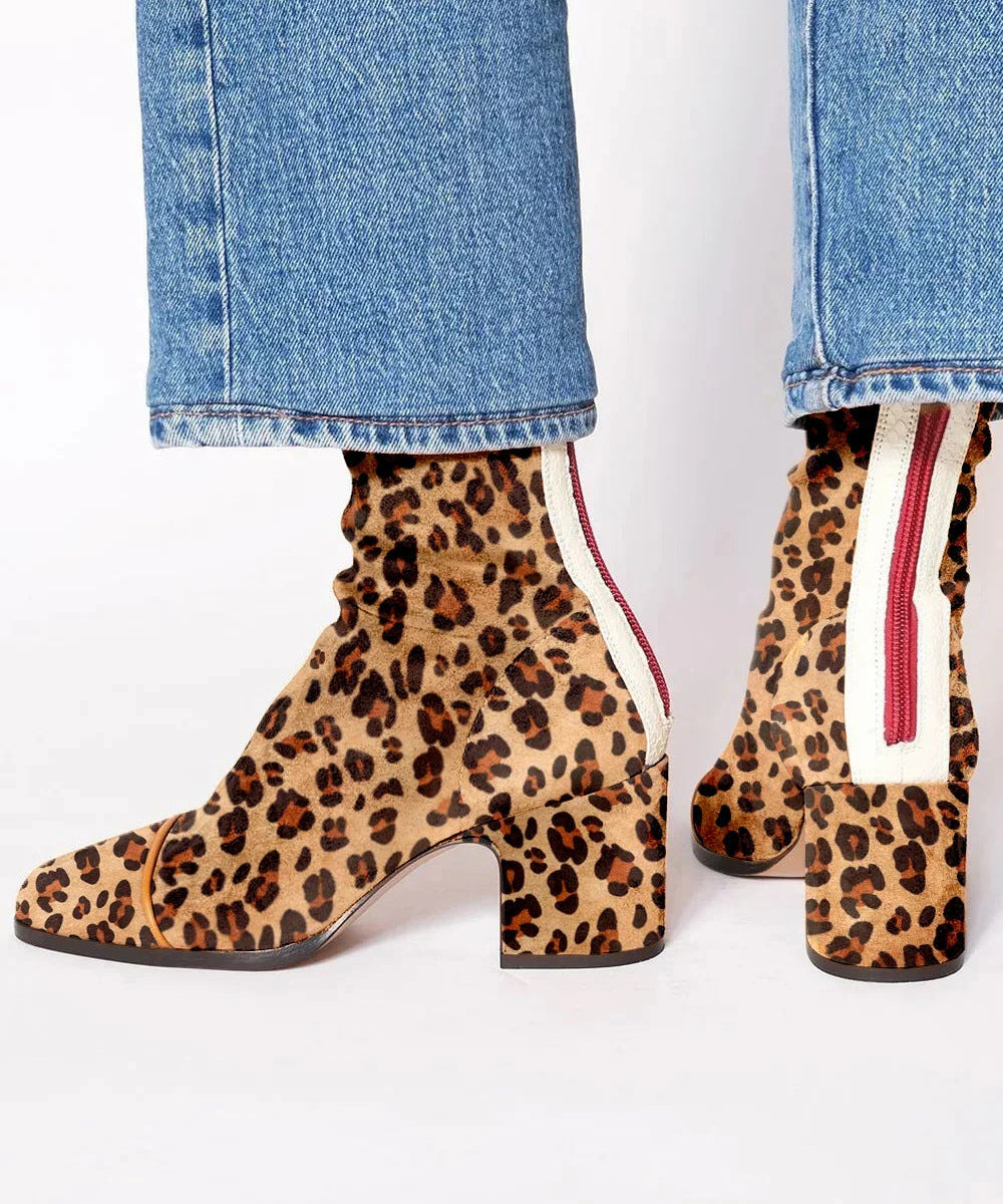 Victoria – Botine Cu Toc Pătrat