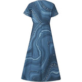 Stella | Rochie midi cu model de vortex și decolteu în formă de V