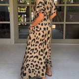 Felicia – Rochie Maxi cu Imprimeu Leopard