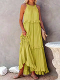 Sorina – Rochie Maxi cu Bretele și Volane