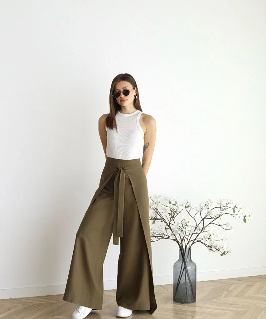 Maelis - Pantaloni Largi din In