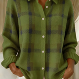 Anca – Cardigan cu Model În Carouri din Tricot Moale