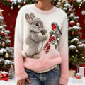 Holly | Pulover Pluș cu Iepuraș de Sărbători
