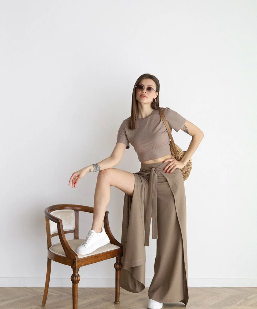 Maelis - Pantaloni Largi din In