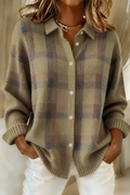 Anca – Cardigan cu Model În Carouri din Tricot Moale