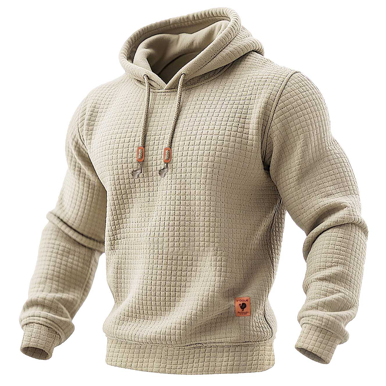 Daniel - Tricou sportiv pentru bărbați, cu mâneci lungi, din material texturat, cu glugă
