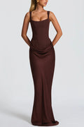 Corina – Rochie Maxi cu Decolteu Pătrat