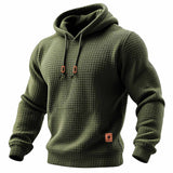Daniel - Tricou sportiv pentru bărbați, cu mâneci lungi, din material texturat, cu glugă