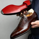 Lucian – Pantofi Clasici din Piele cu Talpă în Contrast