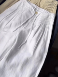 Camille | Pantaloni cu Picior Larg din Amestec de Bumbac și In