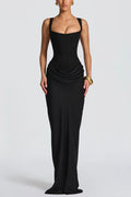 Corina – Rochie Maxi cu Decolteu Pătrat