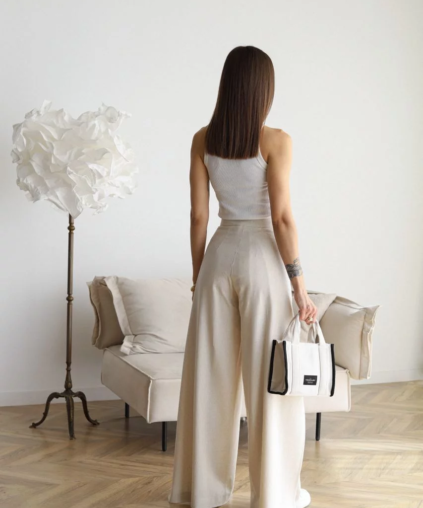 Maelis - Pantaloni Largi din In
