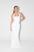 Clarisa – Rochie Maxi Halter cu Croială Sculpturală
