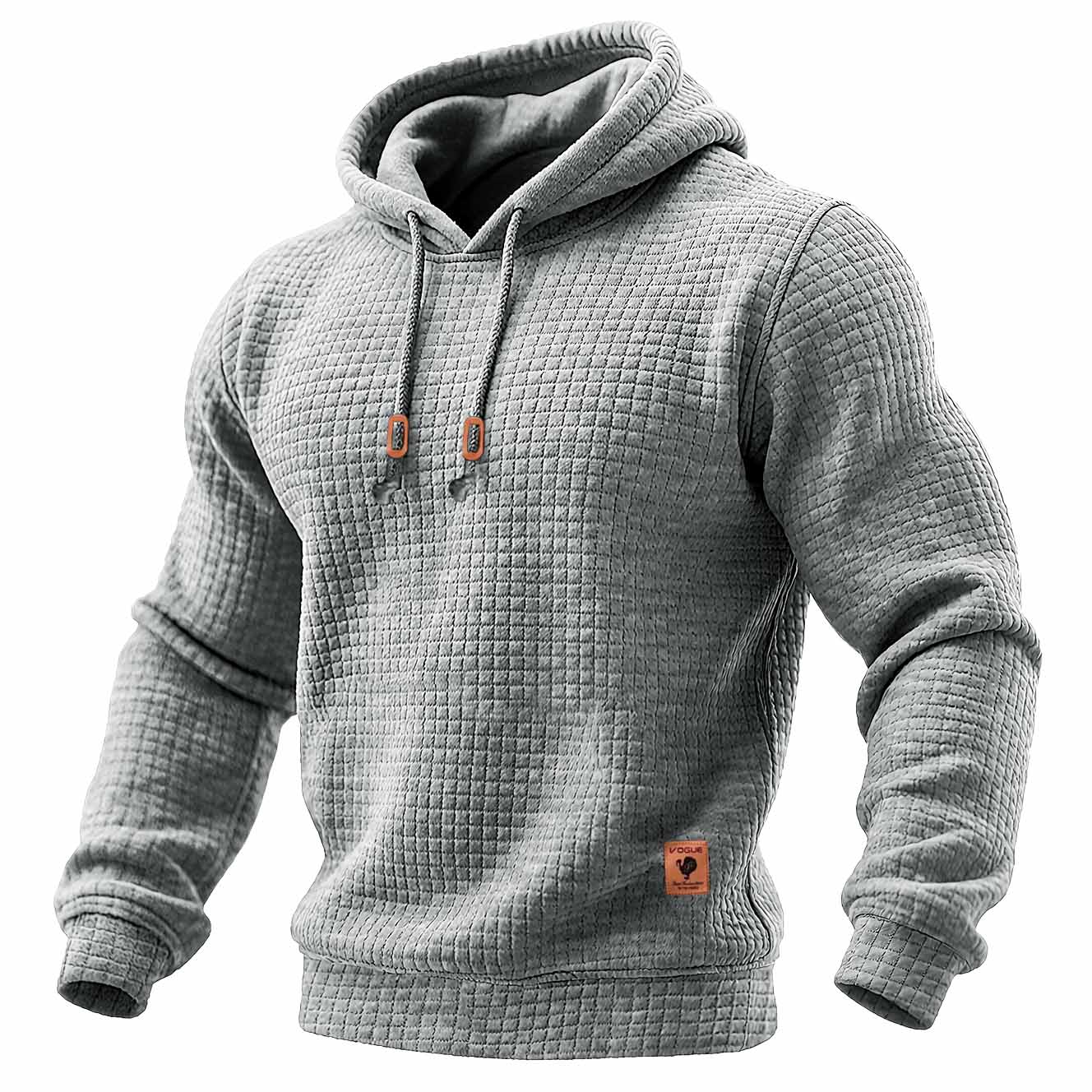 Daniel - Tricou sportiv pentru bărbați, cu mâneci lungi, din material texturat, cu glugă