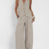Ana – Set Cu Vesta Si Pantaloni Largi
