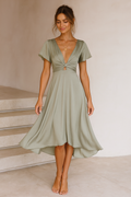 Ruxandra – Rochie Midi cu Detaliu sub Formă de Nod