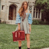Corina — Sac Retro Twist în Bleu-Rose