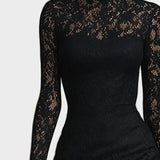 Ioana - Rochie Maxi Fishtail din Dantelă Neagră Elegantă