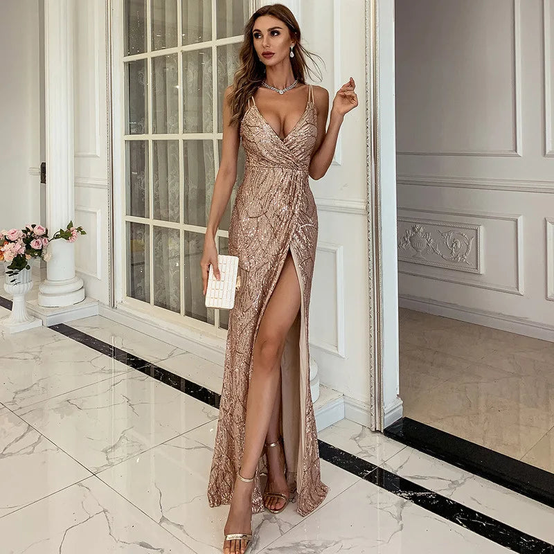 Stana – Rochie de Petrecere Aurie cu Prezență Radiantă
