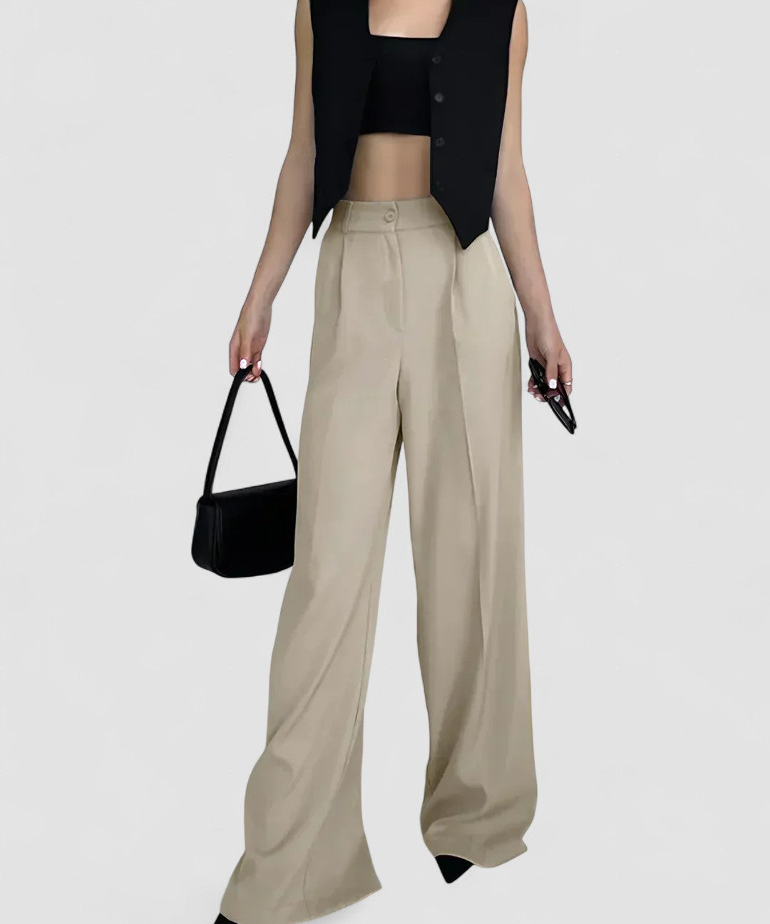 Pantaloni Largi Casual cu Buzunare