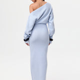 Rosalie – Rochie Maxi Fără Bretele Tricot Elegantă de Damă