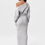 Rosalie – Rochie Maxi Fără Bretele Tricot Elegantă de Damă