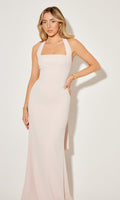 Clarisa – Rochie Maxi Halter cu Croială Sculpturală
