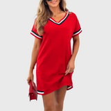 Clara Sport Dungi – Rochie Sport cu Dungi Contrastante