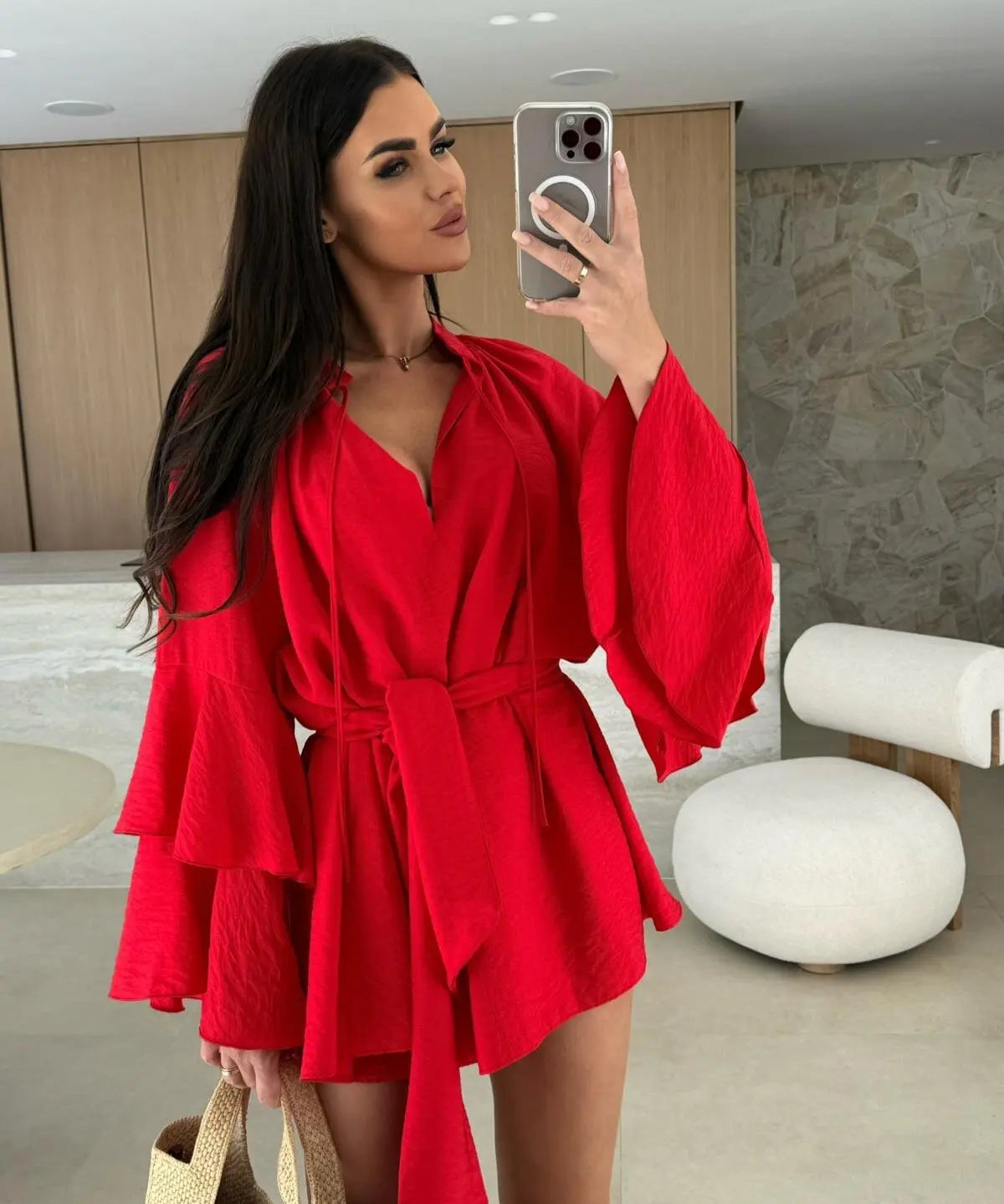 Dina – Rochie Cămașă cu Curea