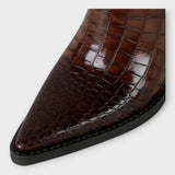 Miryana - Botine cu Model Croco și Toc Elegant