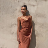 Daira – Rochie Lungă de Damă Elegantă din Satin