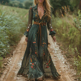 Ilinca – Rochie Maxi Boho cu Mâneci Vaporoase