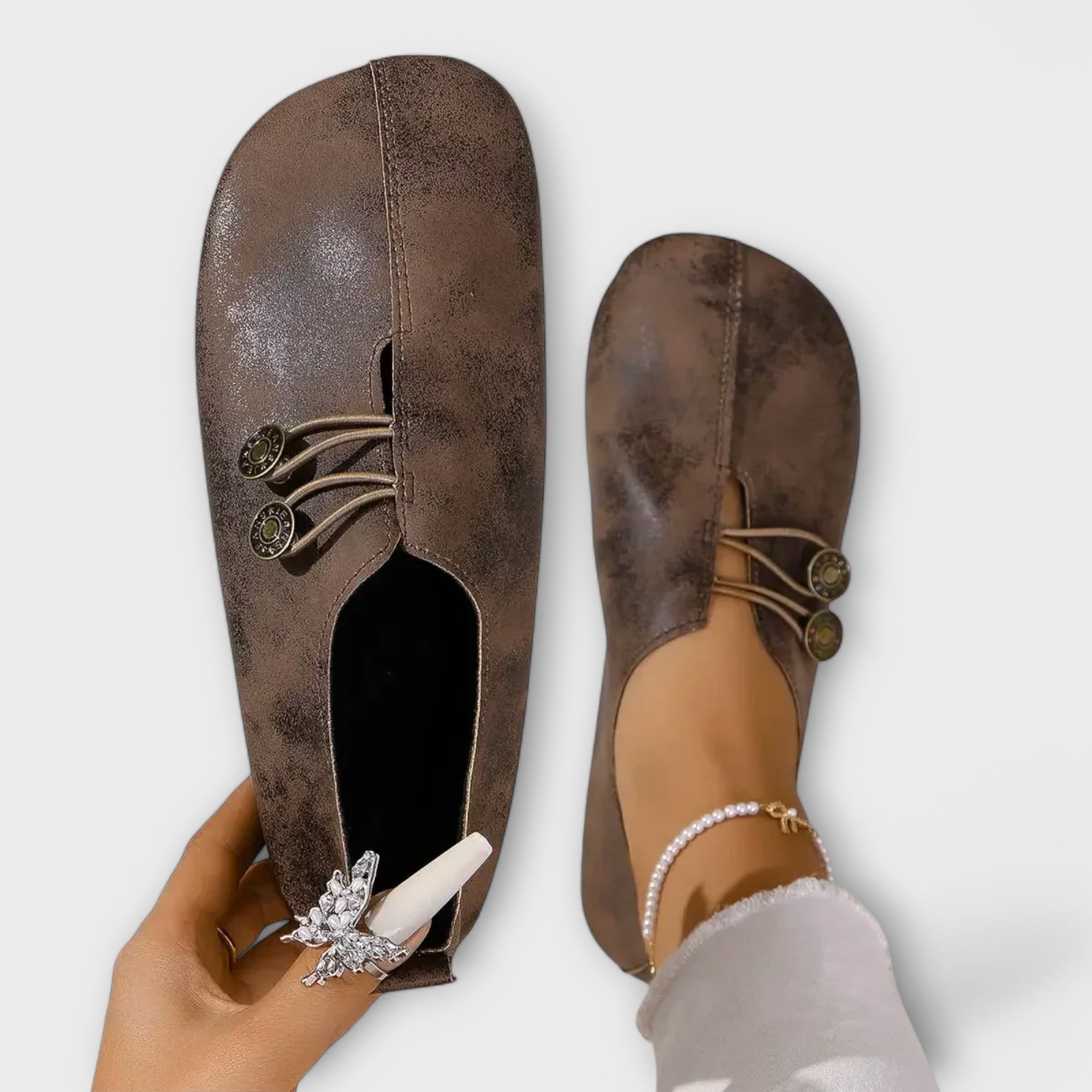 Noera - Mocasini din velur