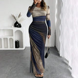 Yanisha – Rochie Damă Elegantă Maxi cu Mâneci Lungă și Croi Ajustat