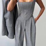 Elena – Set De Trei Piese Cu Blazer Si Pantaloni