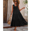 Elvira – Rochie Maxi Fluidă fără Mâneci