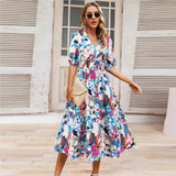 Kristien – Rochie Midi Elegantă de Damă cu Decolteu în V Verde